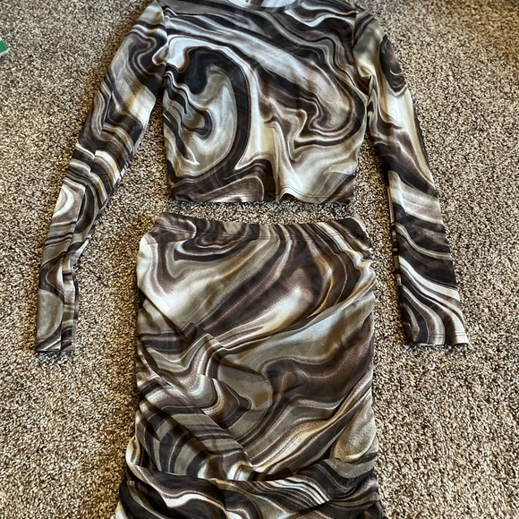 Windsor Dresses & Skirts - Windsor Swirl Pattern Dress - Brown and Cream